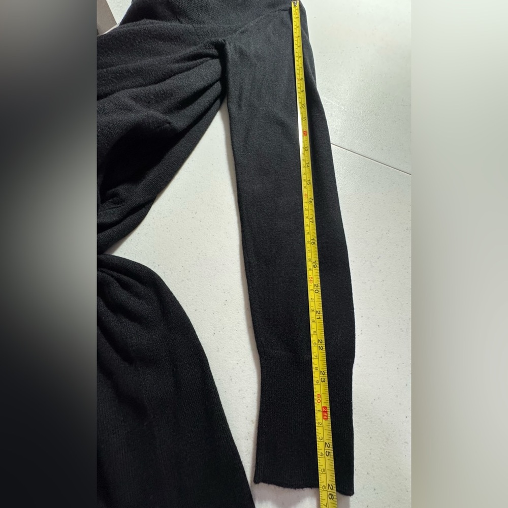 Chelsea & Theodore 40 inches long Black Cardigan Asymmetrical Open Front Large - Picture 8 of 9